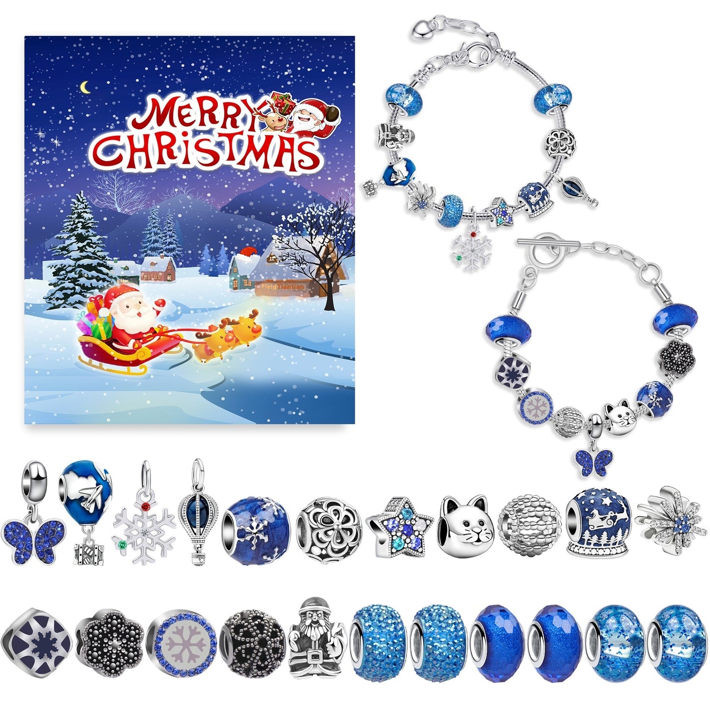 Altın Renkli Noel Temalı Çocuk Bilekliği – Kendin Yap Takı