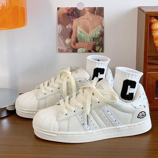 Krem Renkli Retro Spor Ayakkabısı